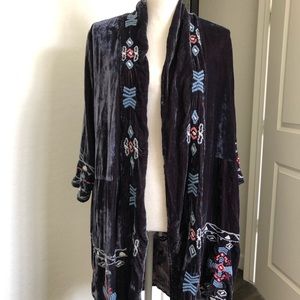 Kyla Seo Velvet embroidered cardigan